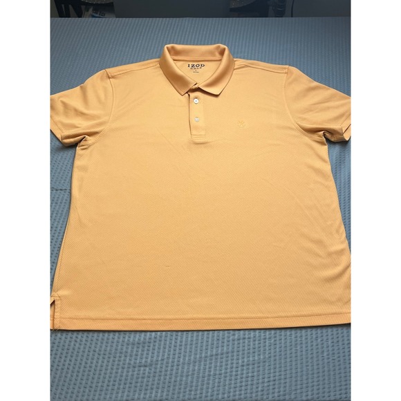 IZOD Golf Polo Shirt Mens Large Peach Performance Short Sleeve Golfing - Picture 1 of 8